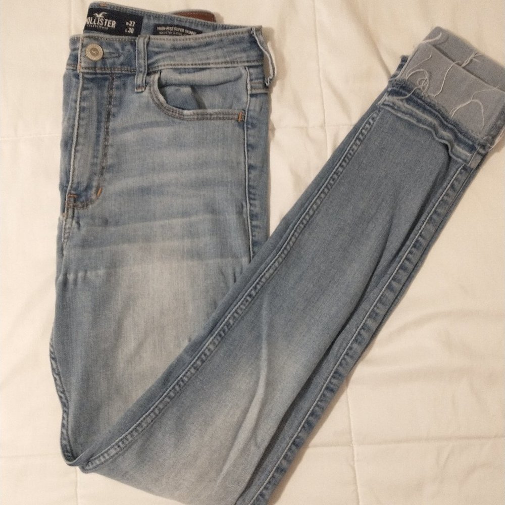 mid rise cuffed skinny jeans